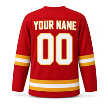 Load image into Gallery viewer, Navratri Original Hockey Jersey in Red, back view with your name and number