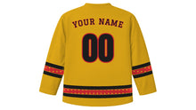Load image into Gallery viewer, Nebuta Matsuri Original Hockey Jersey in Gold, back view with your name and number