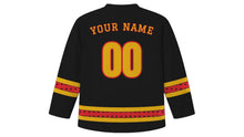Load image into Gallery viewer, Nebuta Matsuri Original Hockey Jersey in Ink Black, back view with your name and number