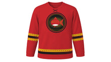 Load image into Gallery viewer, Nebuta Matsuri Original Hockey Jersey in Nebuta Red, front view – custom name and number