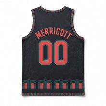 Load image into Gallery viewer, Neon Motel Roadside Original Basketball Jersey in Night Charcoal, back view with your name and number