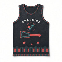 Load image into Gallery viewer, Neon Motel Roadside Original Basketball Jersey in Night Charcoal, front view – custom name and number