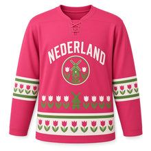 Load image into Gallery viewer, Netherlands Tulip Windmill Original Hockey Jersey in Tulip Pink, front view – custom name and number