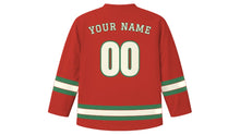 Load image into Gallery viewer, New Orleans Original Hockey Jersey in Streetcar Red, back view with your name and number