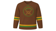 Load image into Gallery viewer, New Yam Festival Original Hockey Jersey in Earth Brown, front view – custom name and number