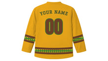Load image into Gallery viewer, New Yam Festival Original Hockey Jersey in Harvest Gold, back view with your name and number