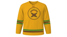 Load image into Gallery viewer, New Yam Festival Original Hockey Jersey in Harvest Gold, front view – custom name and number