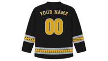 Load image into Gallery viewer, New Year's Eve Original Hockey Jersey in Black, back view with your name and number