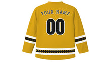 Load image into Gallery viewer, New Year's Eve Original Hockey Jersey in Gold, back view with your name and number