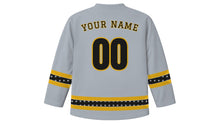 Load image into Gallery viewer, New Year's Eve Original Hockey Jersey in Silver, back view with your name and number