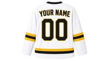 Load image into Gallery viewer, New York Original Hockey Jersey in White, back view with your name and number