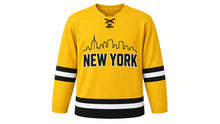 Load image into Gallery viewer, New York Original Hockey Jersey in Yellow, front view – custom name and number