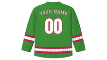 Load image into Gallery viewer, Night of the Radishes Original Hockey Jersey in Leaf Green, back view with your name and number