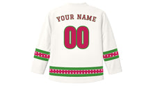 Load image into Gallery viewer, Night of the Radishes Original Hockey Jersey in White, back view with your name and number