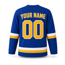 Load image into Gallery viewer, Nowruz Original Hockey Jersey in Blue, back view with your name and number