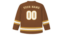Load image into Gallery viewer, Nuremberg Original Hockey Jersey in Gingerbread Brown, back view with your name and number