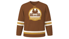 Load image into Gallery viewer, Nuremberg Original Hockey Jersey in Gingerbread Brown, front view – custom name and number