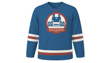 Load image into Gallery viewer, Nuremberg Original Hockey Jersey in Pegnitz River Blue, front view – custom name and number