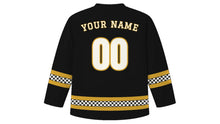 Load image into Gallery viewer, Nyepi Original Hockey Jersey in Midnight Black, back view with your name and number
