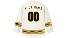 Load image into Gallery viewer, Nyepi Original Hockey Jersey in Moon White, back view with your name and number