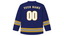 Load image into Gallery viewer, Nyepi Original Hockey Jersey in Night Indigo, back view with your name and number