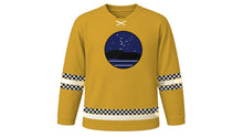 Load image into Gallery viewer, Nyepi Original Hockey Jersey in Temple Gold, front view – custom name and number