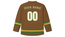 Load image into Gallery viewer, Oak Apple Day Original Hockey Jersey in Acorn Brown, back view with your name and number