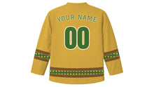 Load image into Gallery viewer, Oak Apple Day Original Hockey Jersey in Gilded Gold, back view with your name and number