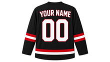 Load image into Gallery viewer, Obon Original Hockey Jersey in Black, back view with your name and number