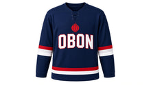 Load image into Gallery viewer, Obon Original Hockey Jersey in Navy, front view – custom name and number