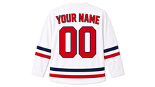 Load image into Gallery viewer, Obon Original Hockey Jersey in White, back view with your name and number