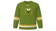 Load image into Gallery viewer, Ohi Day Original Hockey Jersey in Olive Green, front view – custom name and number