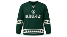 Load image into Gallery viewer, Oktoberfest Original Hockey Jersey in Green, front view – custom name and number