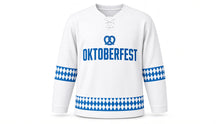 Load image into Gallery viewer, Oktoberfest Original Hockey Jersey in White, front view – custom name and number