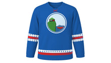 Load image into Gallery viewer, Ólavsøka Original Hockey Jersey in Faroese Blue, front view – custom name and number