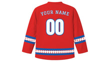 Load image into Gallery viewer, Ólavsøka Original Hockey Jersey in Red, back view with your name and number