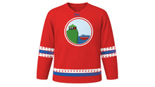 Load image into Gallery viewer, Ólavsøka Original Hockey Jersey in Red, front view – custom name and number