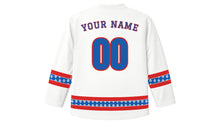 Load image into Gallery viewer, Ólavsøka Original Hockey Jersey in White, back view with your name and number