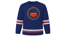 Load image into Gallery viewer, Omisoka Original Hockey Jersey in Indigo, front view – custom name and number