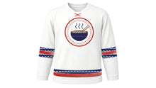 Load image into Gallery viewer, Omisoka Original Hockey Jersey in White, front view – custom name and number