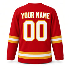 Load image into Gallery viewer, Onam Original Hockey Jersey in Red, back view with your name and number
