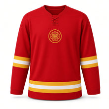 Load image into Gallery viewer, Onam Original Hockey Jersey in Red, front view – custom name and number