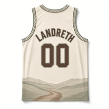 Load image into Gallery viewer, Oregon Trail Wagon Original Basketball Jersey in Wagon Canvas, back view with your name and number