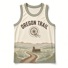 Load image into Gallery viewer, Oregon Trail Wagon Original Basketball Jersey in Wagon Canvas, front view – custom name and number