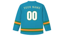 Load image into Gallery viewer, Orlando Original Hockey Jersey in Lake Blue, back view with your name and number