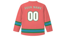 Load image into Gallery viewer, Orlando Original Hockey Jersey in Sunset Coral, back view with your name and number