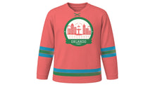 Load image into Gallery viewer, Orlando Original Hockey Jersey in Sunset Coral, front view – custom name and number