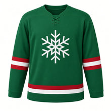Load image into Gallery viewer, Orthodox Christmas Original Hockey Jersey in Green, front view – custom name and number