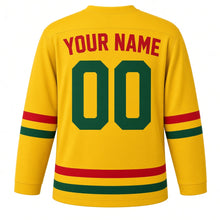 Load image into Gallery viewer, Orthodox Christmas Original Hockey Jersey in Yellow, back view with your name and number