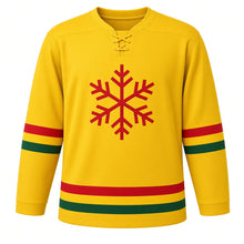Load image into Gallery viewer, Orthodox Christmas Original Hockey Jersey in Yellow, front view – custom name and number